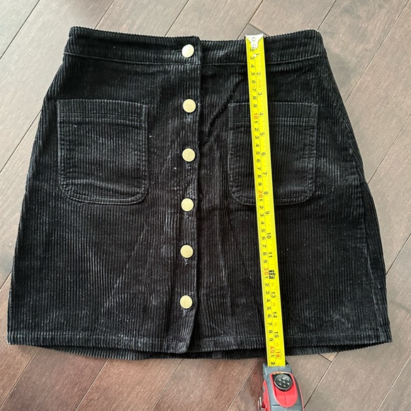 Twik Corduroy Mini Skirt, Size XS, color black - Picture 4 of 8